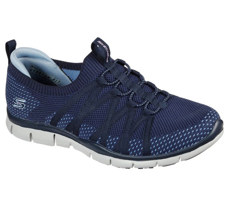 Skechers Dam Marinblå Slip On - Gratis - Chic Newness - Sverige (YPGFX-3079)